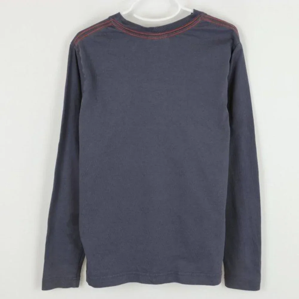 Hanna Andersson Boys Size 10 Blue White Bicycle Graphic Crewneck Long Sleeve Tee - Picture 3 of 9